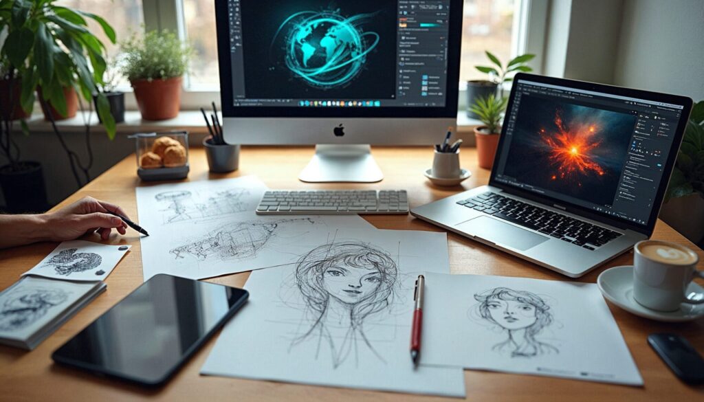 freepik create a realistic workspace where traditional ana 93107
